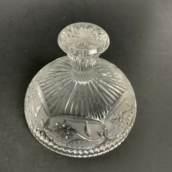 Vintage Etched Frosted Glass Candy Dish With Dome Lid - Picture 5 of 5